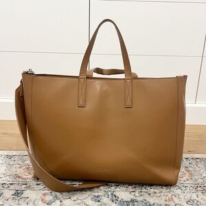Calpak Brown Tote Bag with Dual Handles